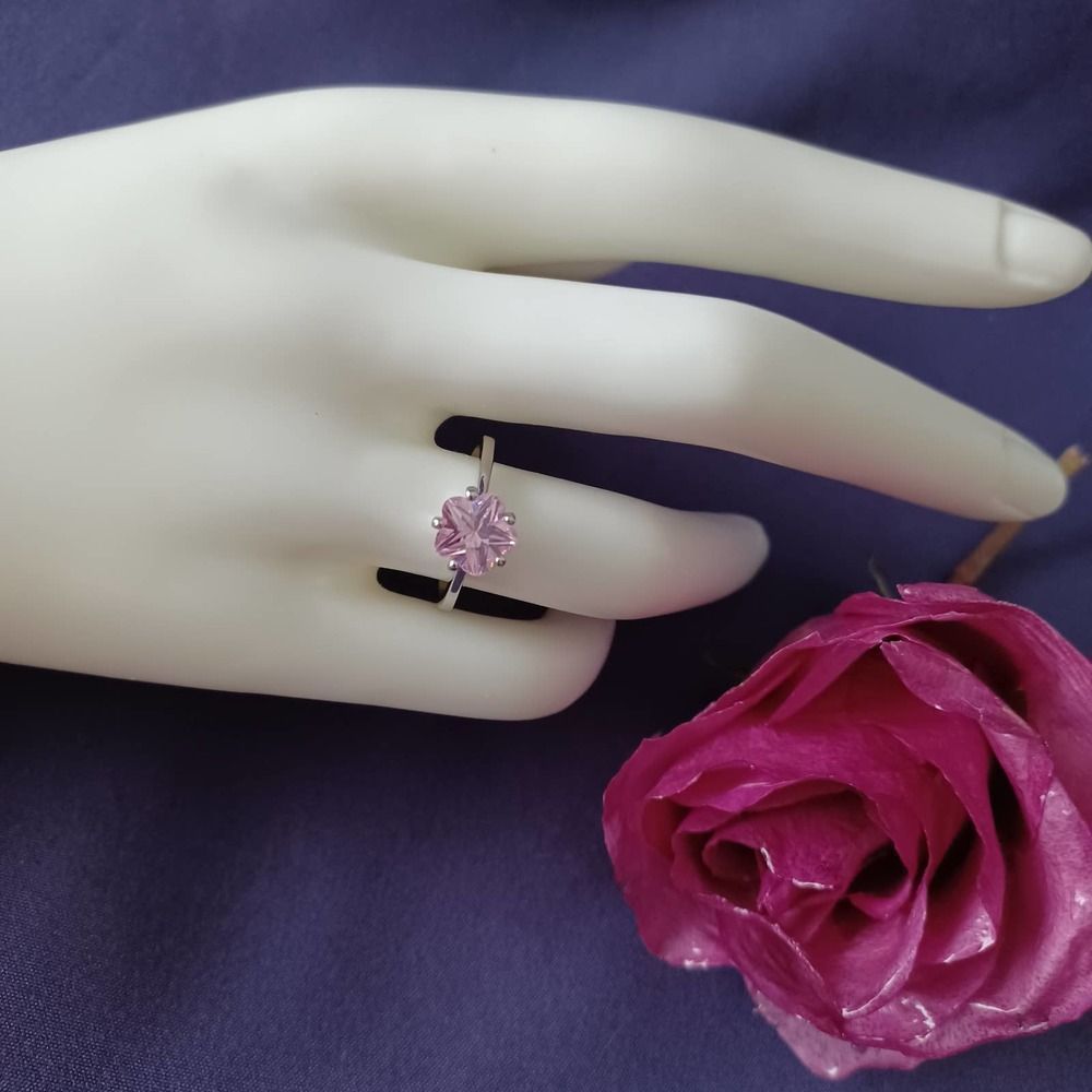 Swarovski Elements - Size 8¾ - Silver tone ring as pictured